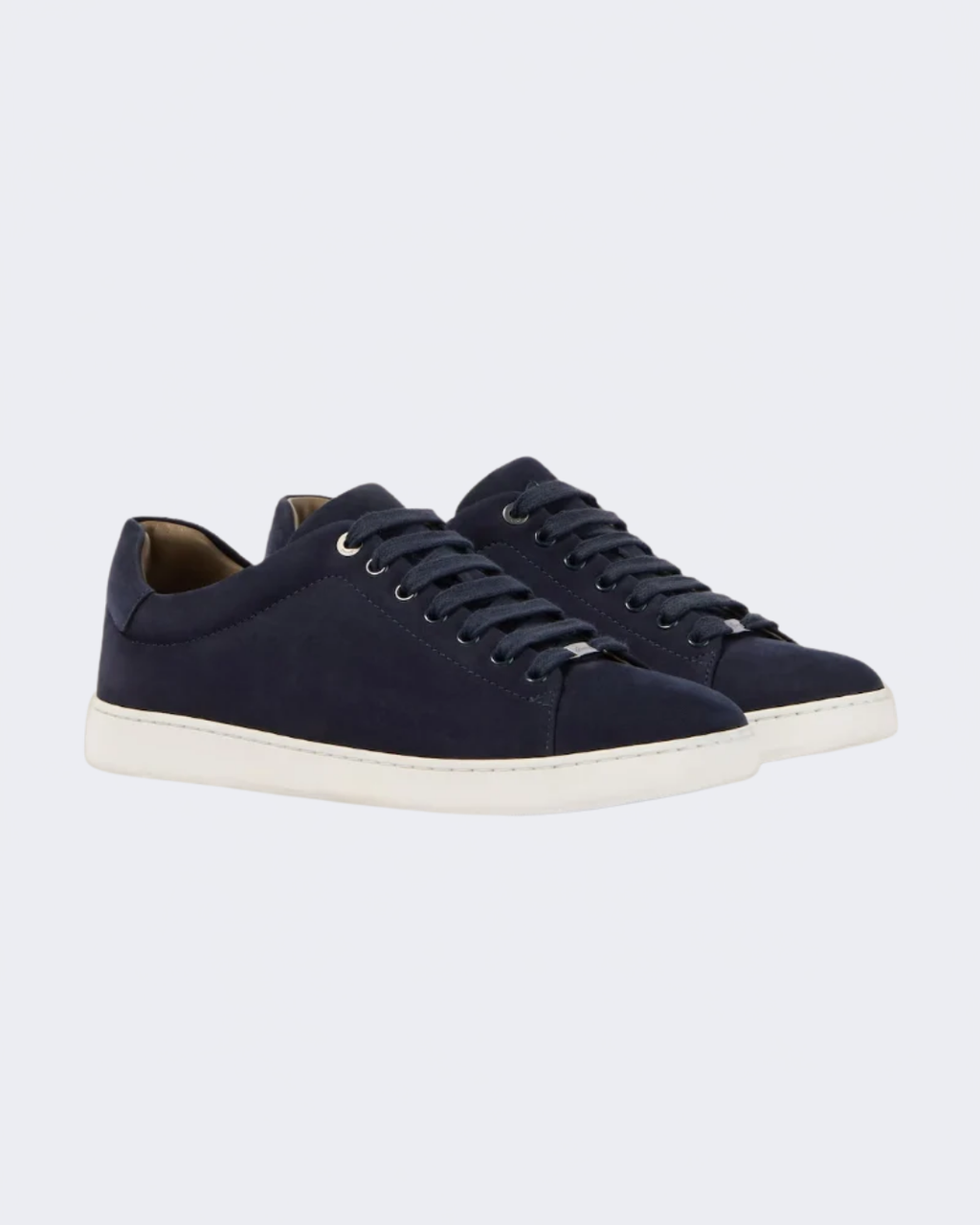 Navy Calf Skin Leather Cupsole Sneaker