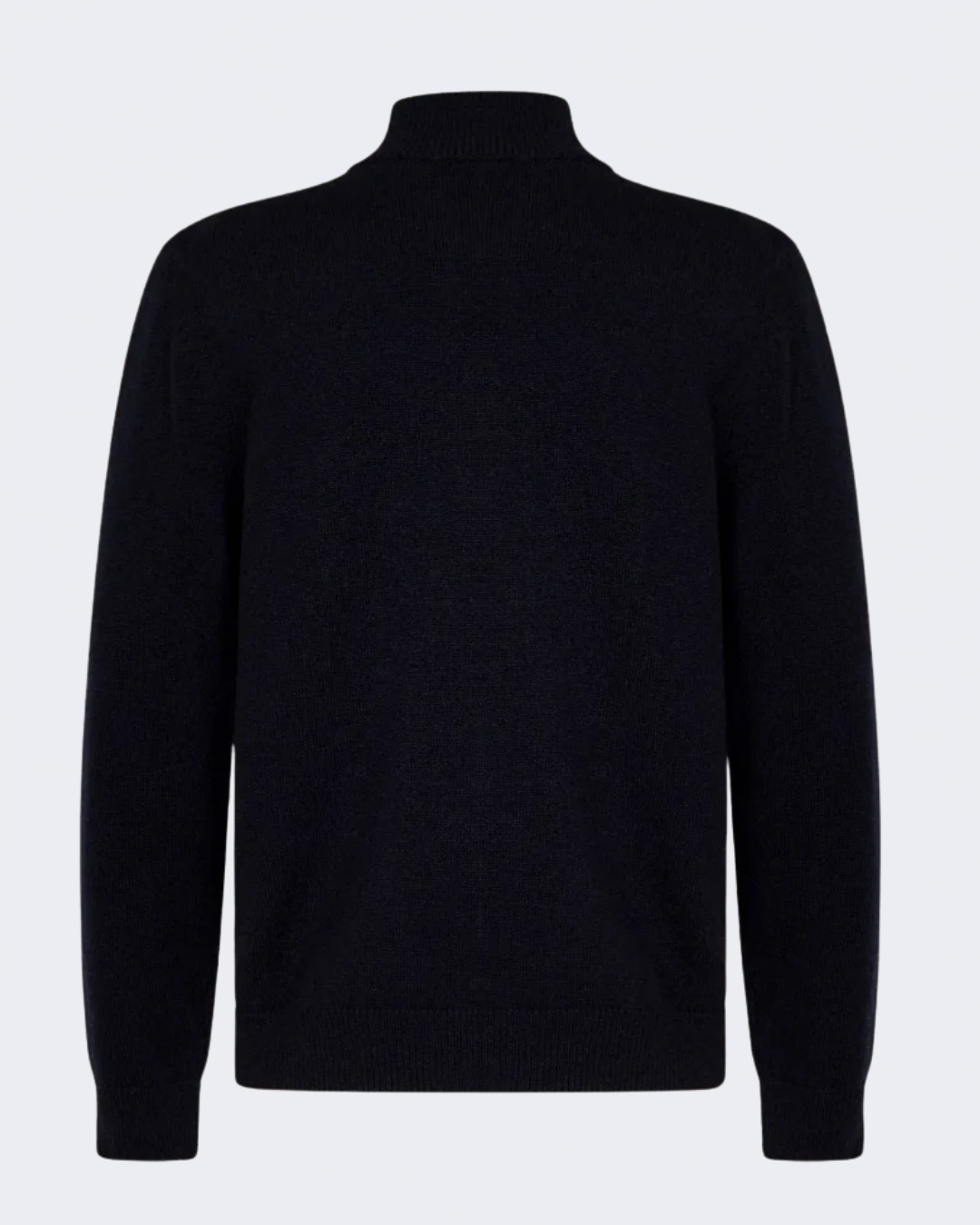 Navy Cashmere Cardigan With Suede Detailing