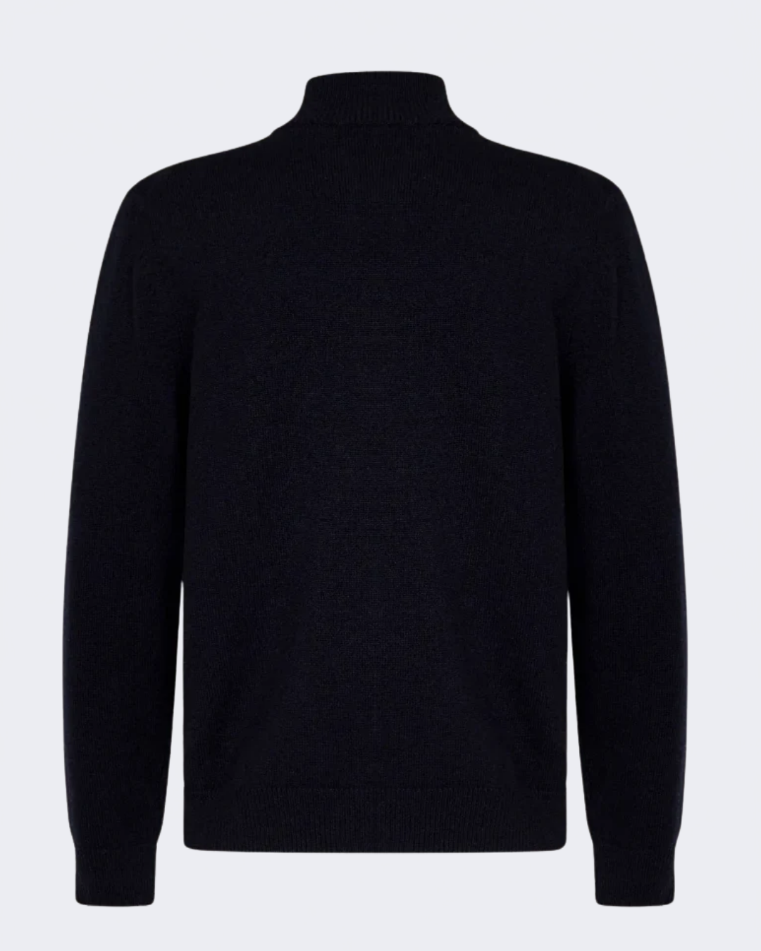 Navy Cashmere Cardigan With Suede Detailing
