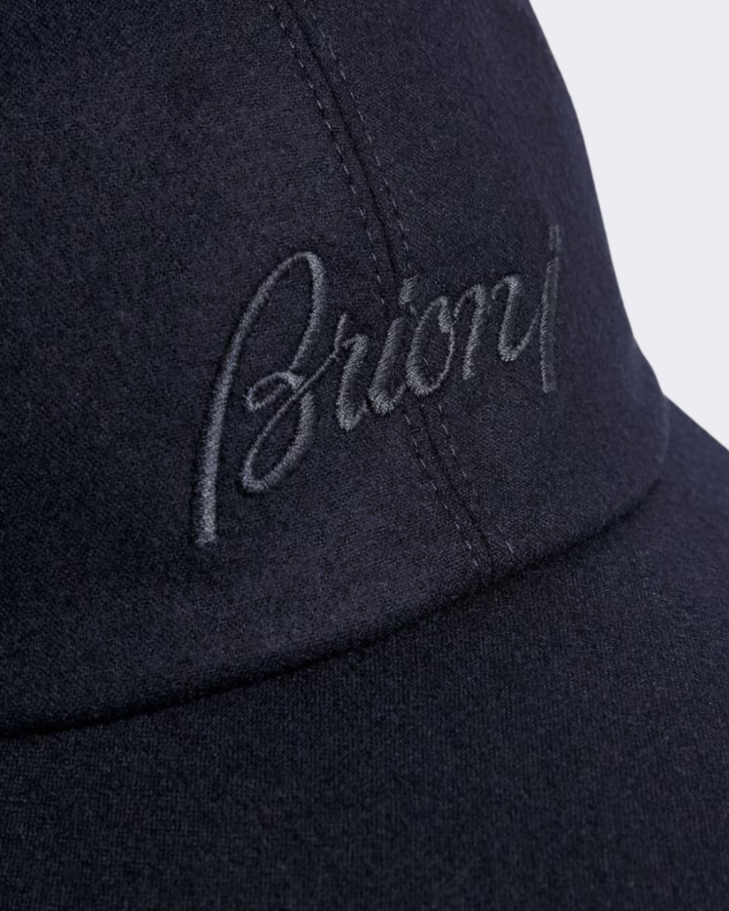 Navy Cashmere & Wool Flannel Logo Cap