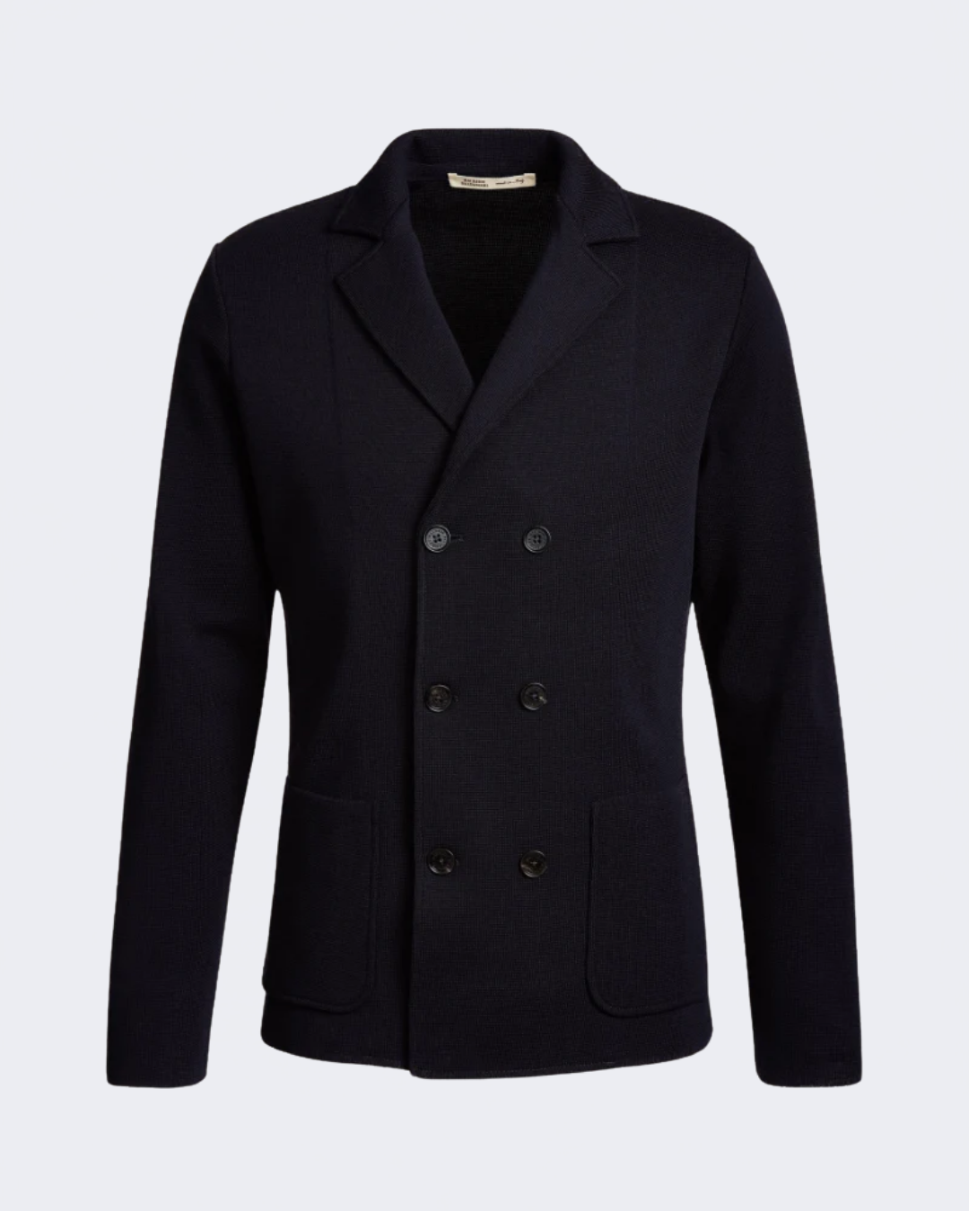 Navy Double Breasted Milano Knitted Blazer