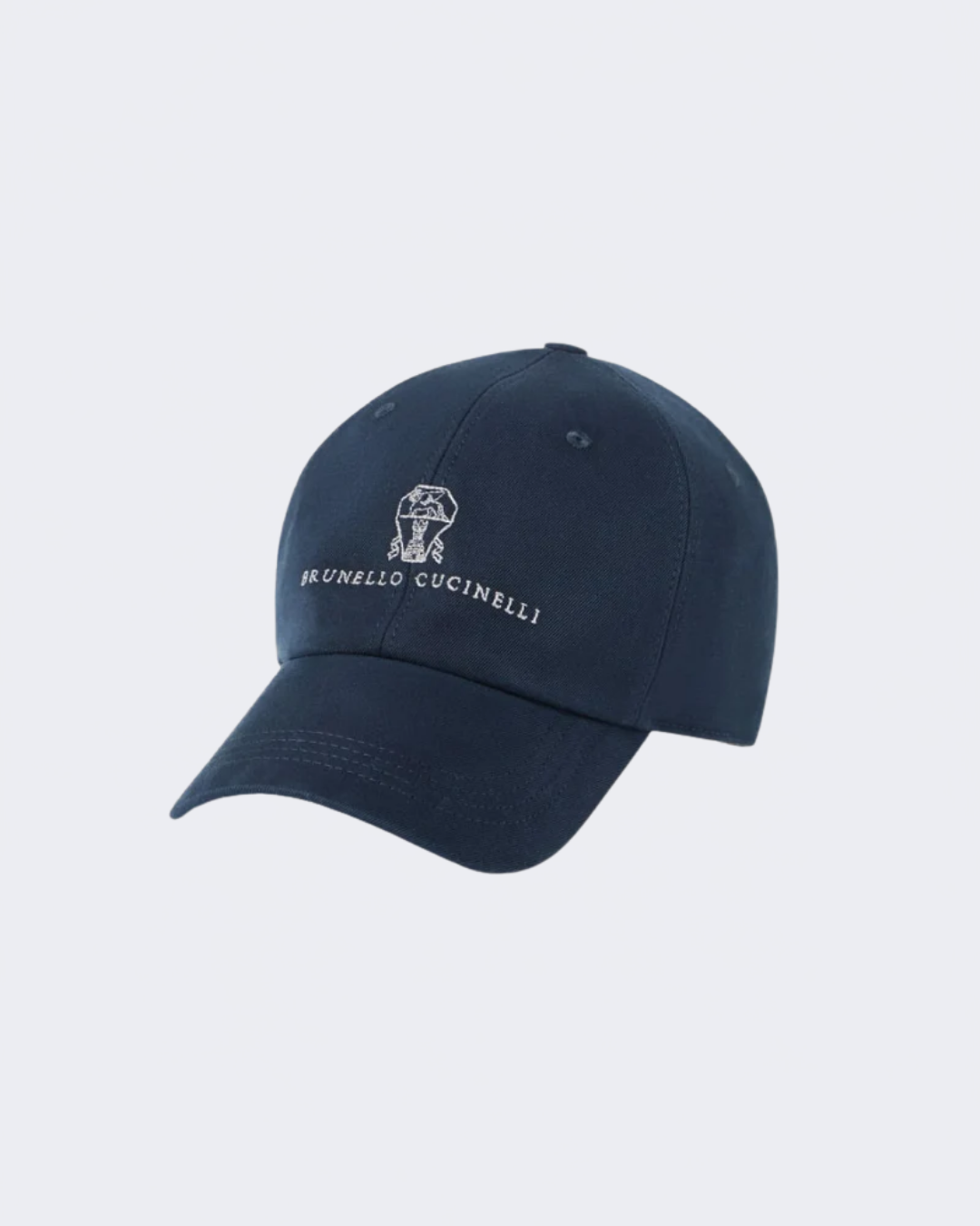 Navy Garment-Dyed Twisted Cotton Gabardine Baseball Logo Cap