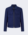 Navy Japanese Satin Cotton Blouson