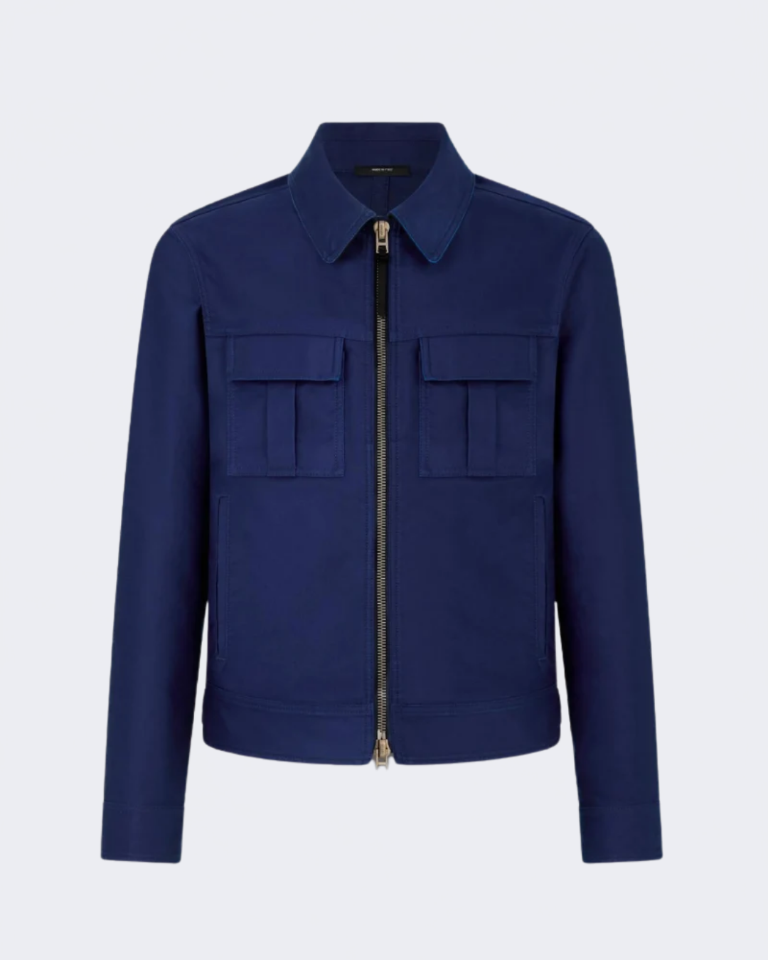 Navy Japanese Satin Cotton Blouson