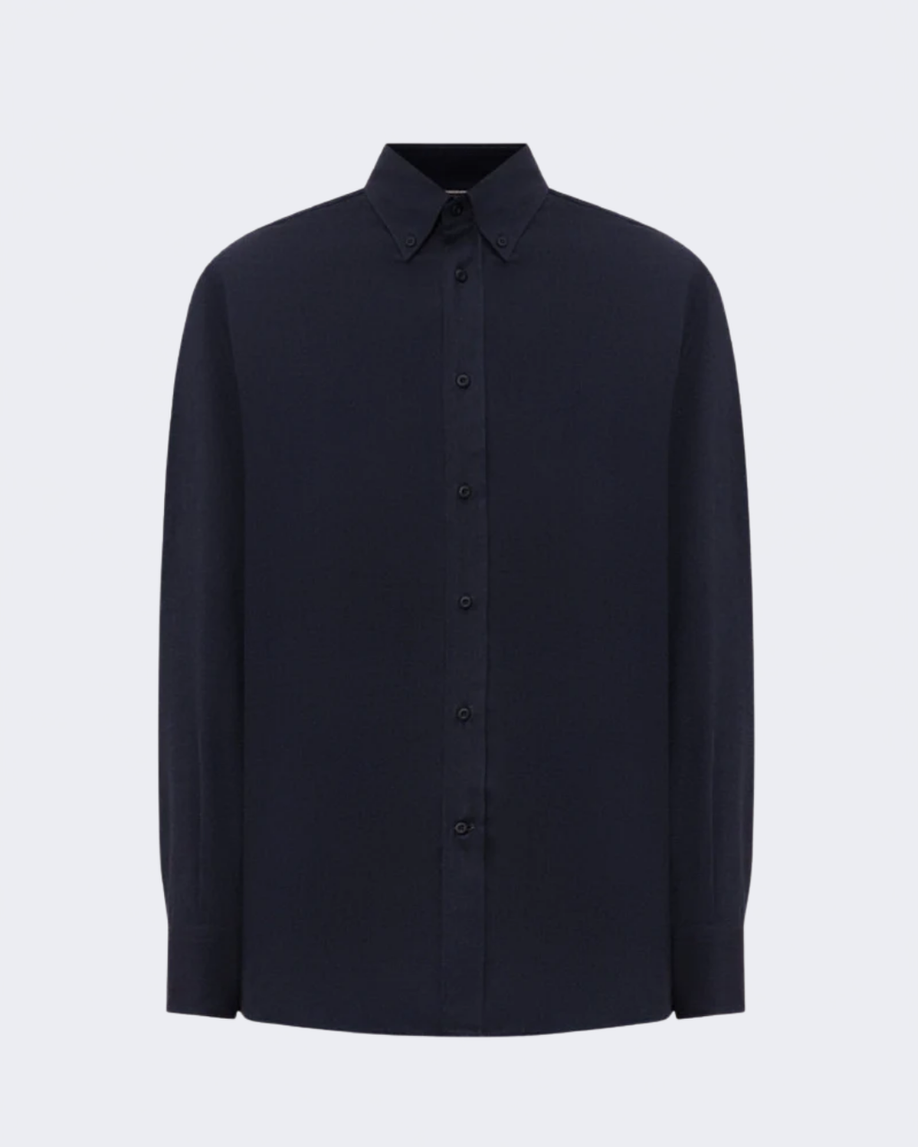 Navy Stretch Cotton Button Down Chevron Flannel Shirt