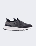 Navy Techno Cotton Knit Runners With Heat Bonded Details