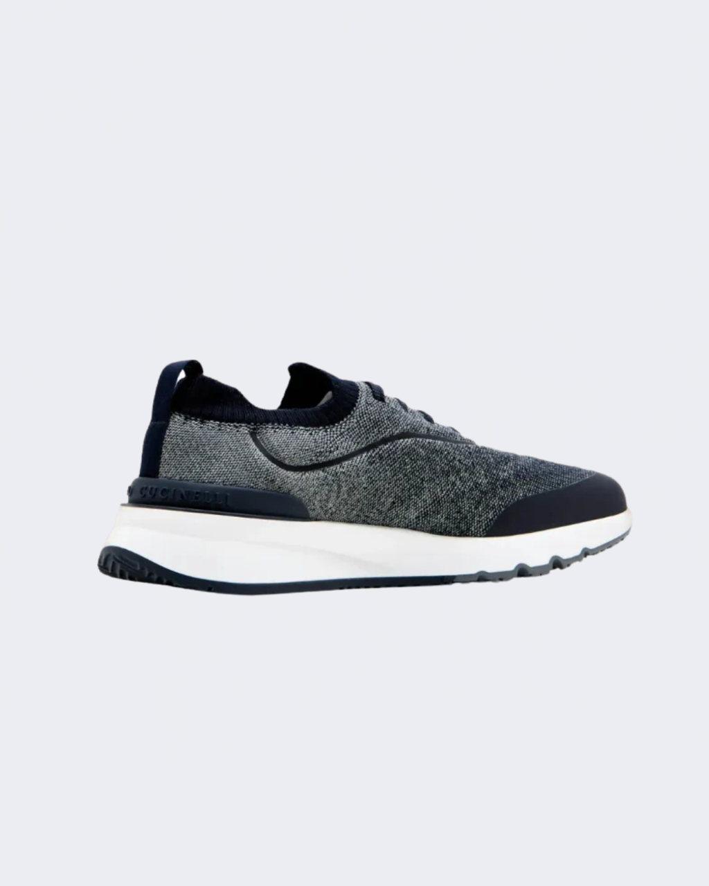 Navy Techno Cotton Knit Runners With Heat Bonded Details