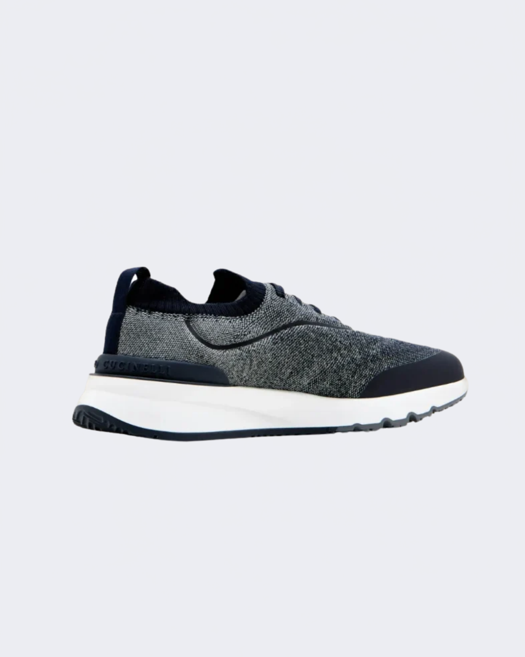 Navy Techno Cotton Knit Runners With Heat Bonded Details