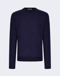 Nuvola Extra Fine Merino Navy Crew Neck