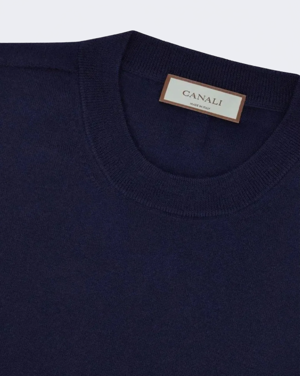 Nuvola Extra Fine Merino Navy Crew Neck