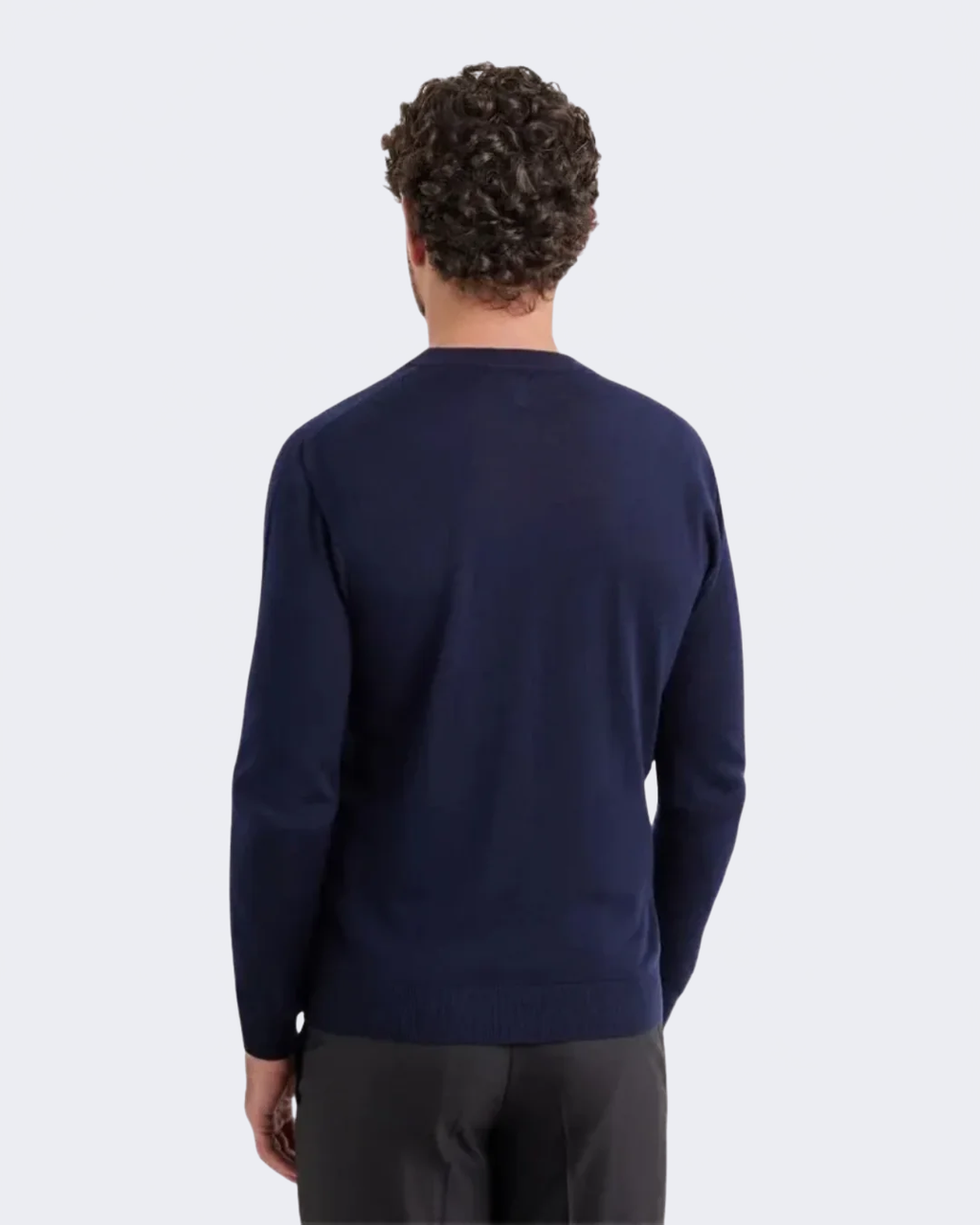 Nuvola Extra Fine Merino Navy Crew Neck