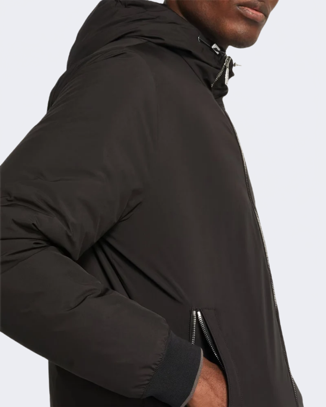ONIRO Black Hooded Bomber Jacket
