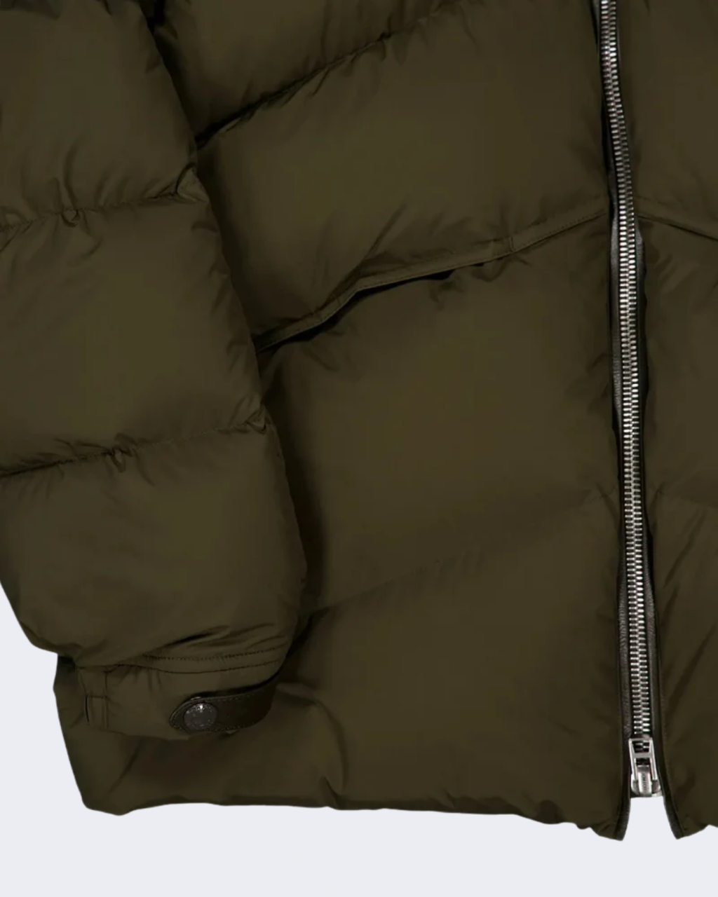 Olive Green Microfibre Down Puffer Jacket