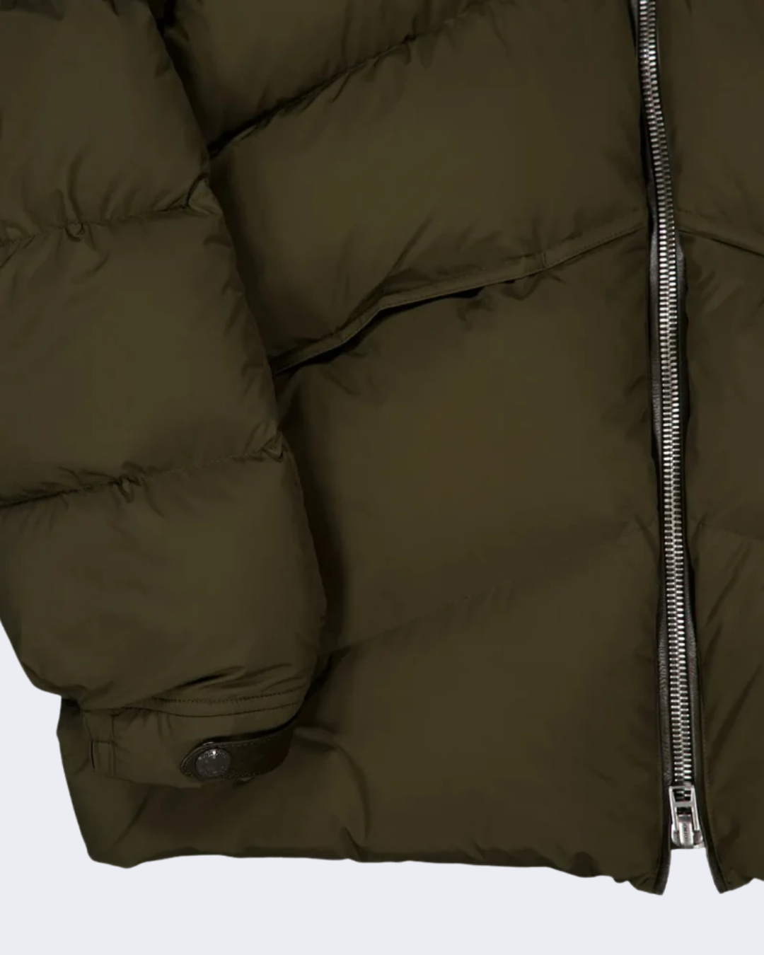 Olive Green Microfibre Down Puffer Jacket