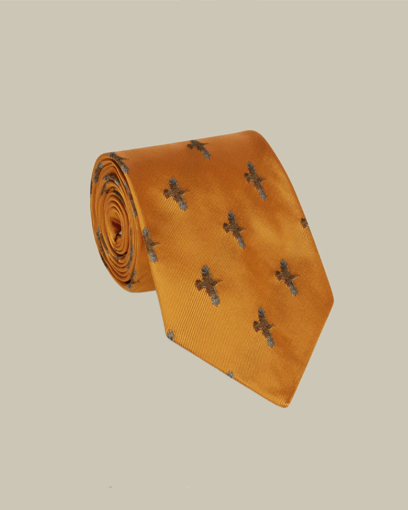 Fawn Flying Grouse Tie