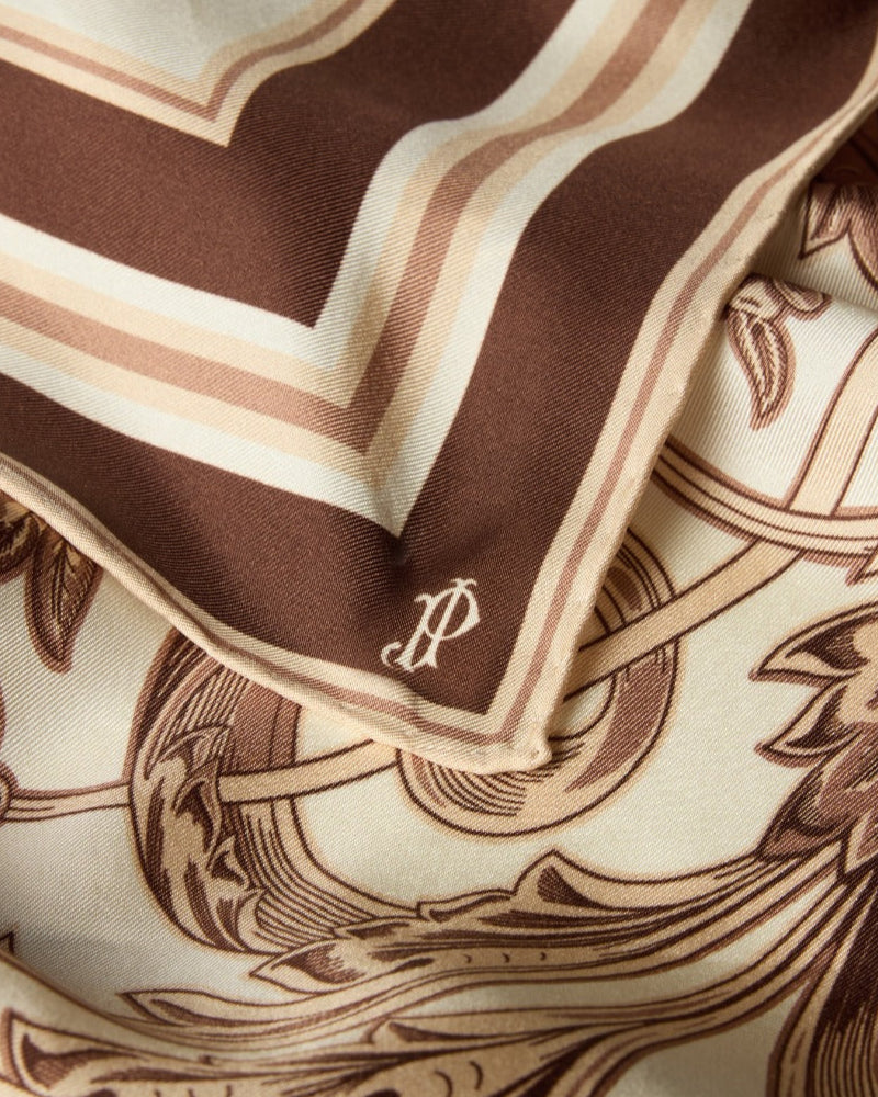 Rose & Scroll Silk Scarf