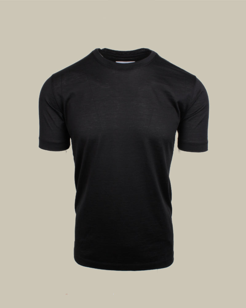 JAMES Cotton & Silk T Shirt Black