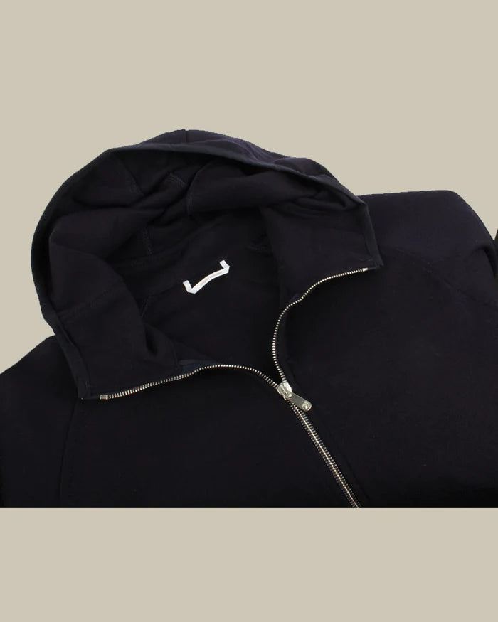 Navy Cashmere Blend Jersey Hooded Twinset