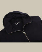 Navy Cashmere Blend Jersey Hooded Twinset