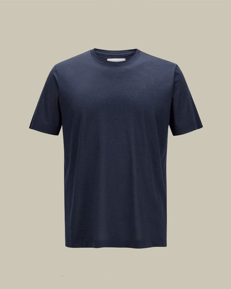 JAMES Navy Merino Wool T Shirt