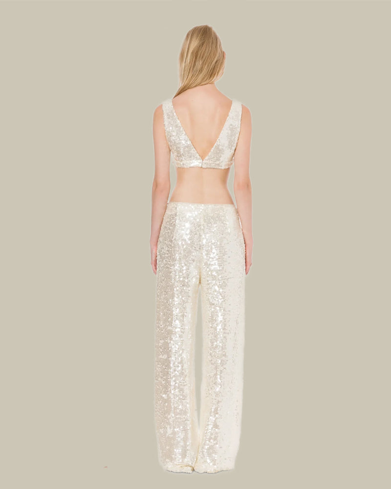 Wide Leg Sequin Trouser