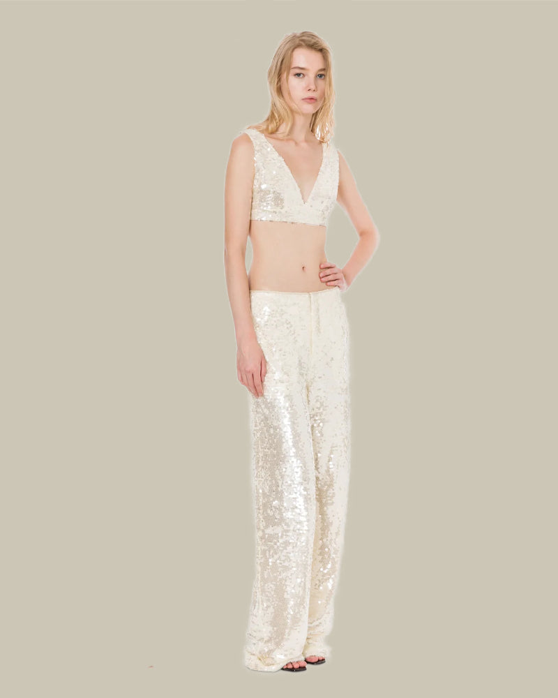 Wide Leg Sequin Trouser