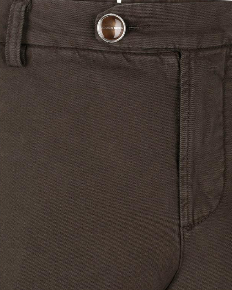 SINGAPORE Brown Cotton & Cashmere Chinos