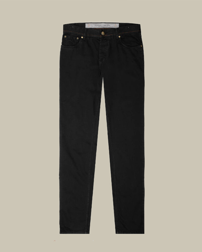 TOKYO Black Cashmere Blend 5 Pocket Trouser