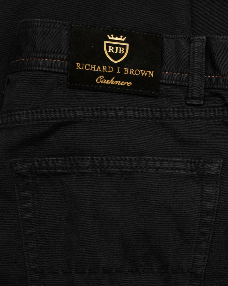 TOKYO Black Cashmere Blend 5 Pocket Trouser