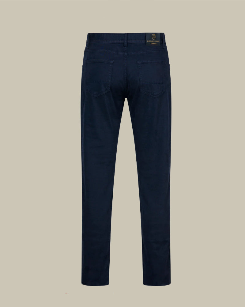 TOKYO Navy Cashmere Blend 5 Pocket Trouser