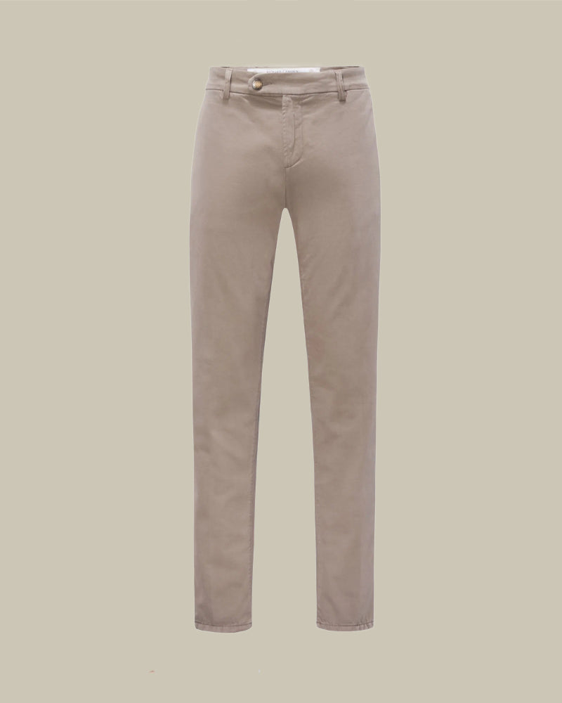 SINGAPORE Beige Cotton & Cashmere Chinos