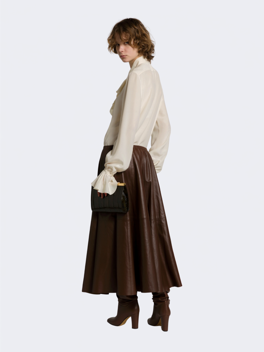 Ruffled Crêpe de Chine Blouse