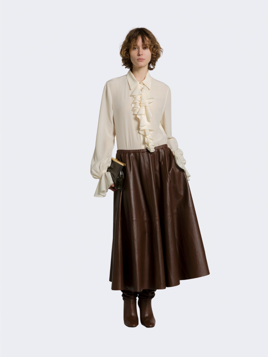 Ruffled Crêpe de Chine Blouse