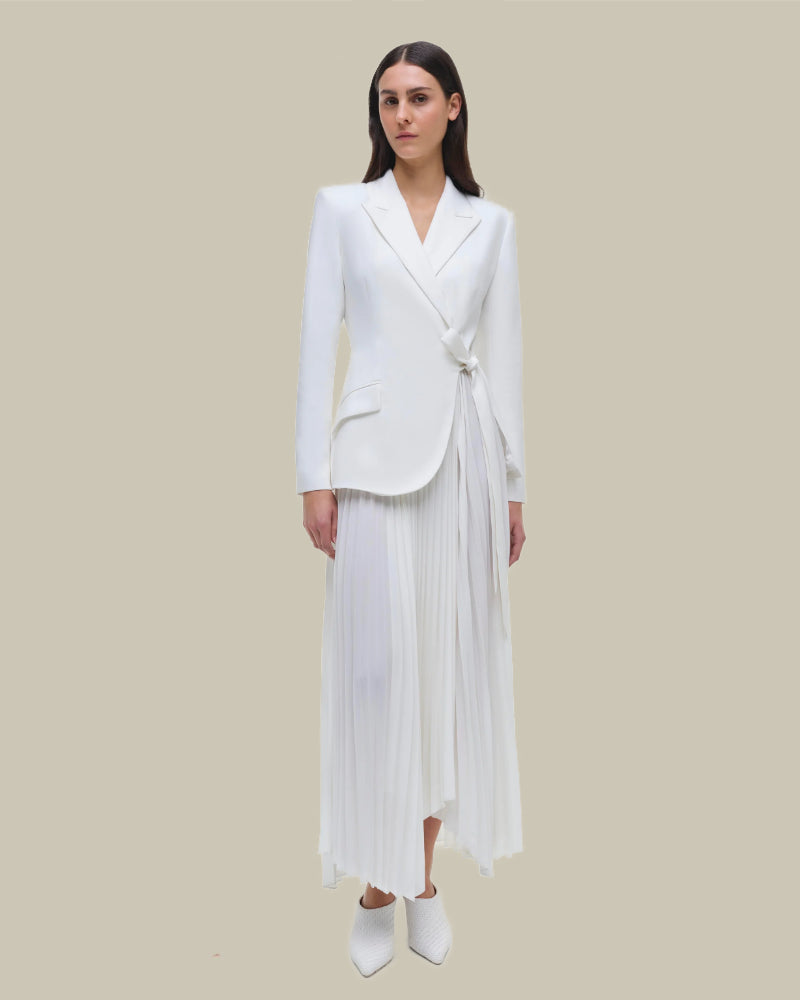 Ambretta Combo Blazer Dress Ivory