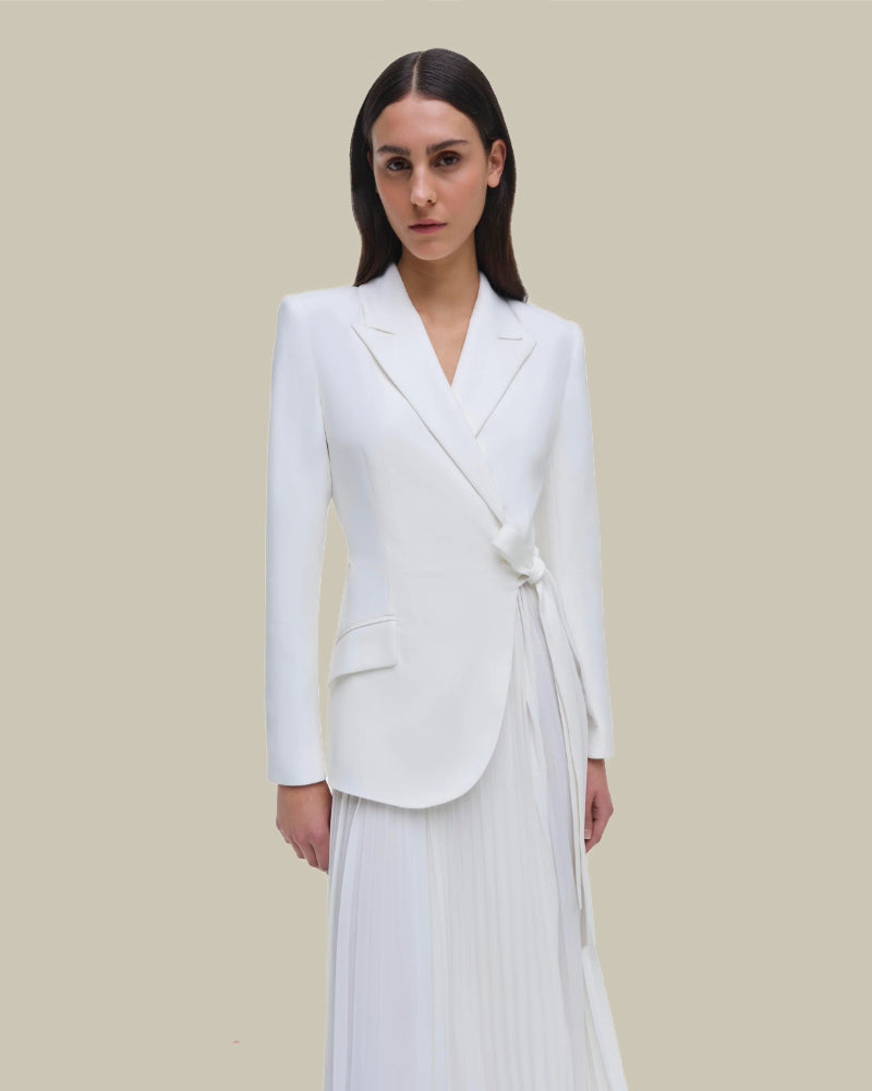 Ambretta Combo Blazer Dress Ivory