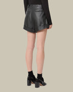 Black Leather Bermuda Shorts