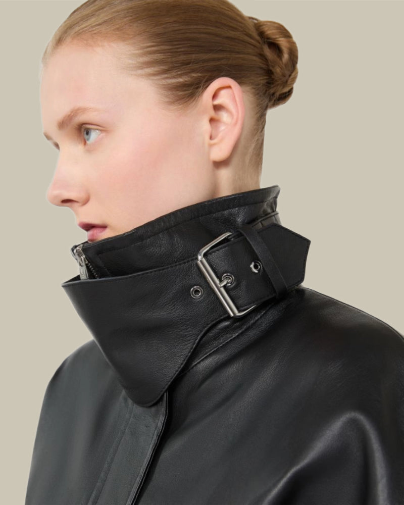 Black Short Leather Jacket