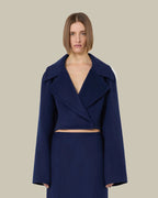 Navy Short Pure Wool Jacket