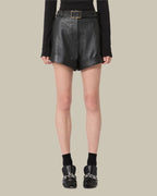 Black Leather Bermuda Shorts