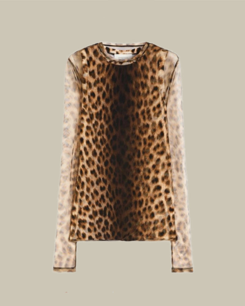 Leopard Print Long Sleeve Top