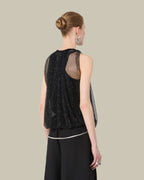 Black Mesh Crystal Top