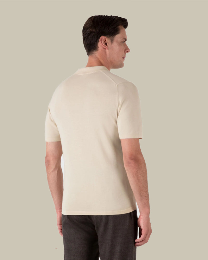 Sea Island Cotton Knit Polo Undyed