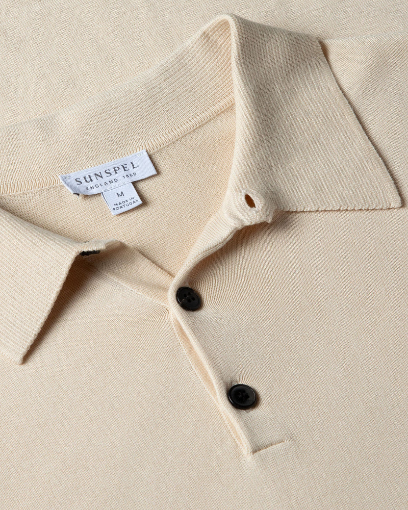 Sea Island Cotton Knit Polo Undyed