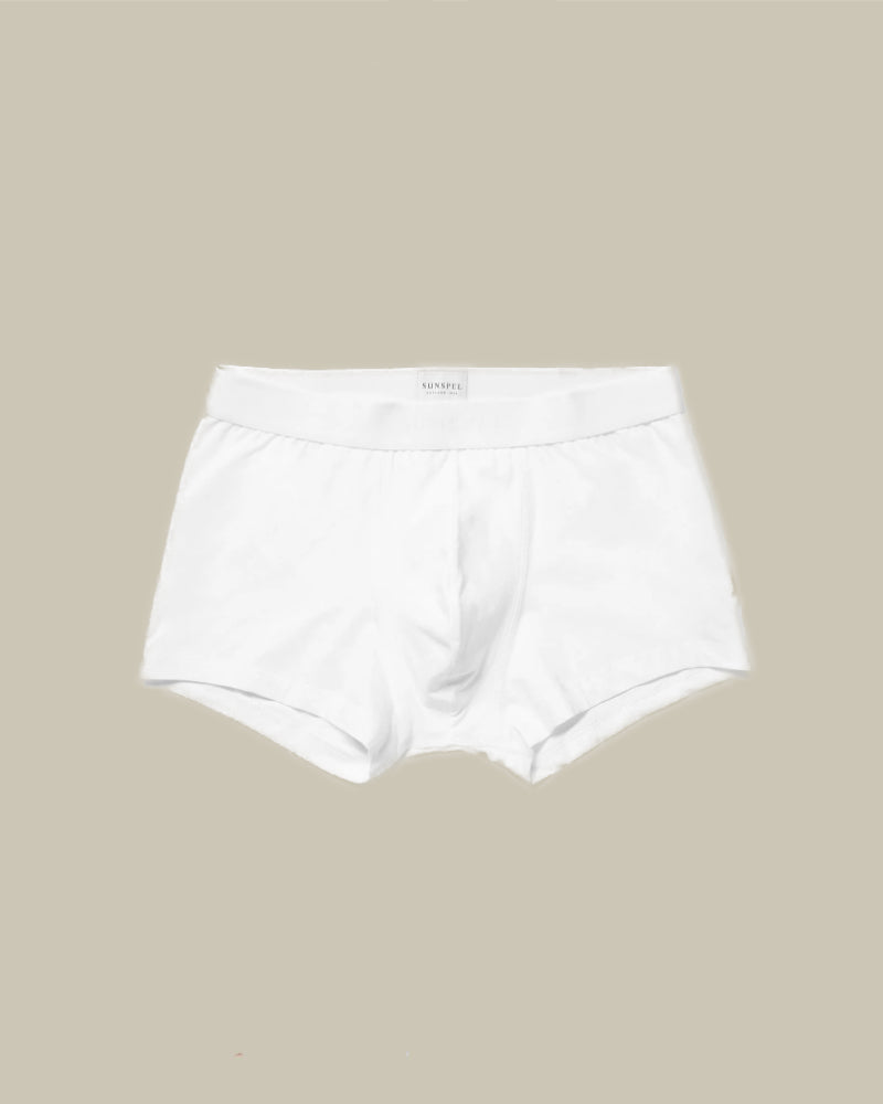 White Stretch Cotton Trunks Twinpack