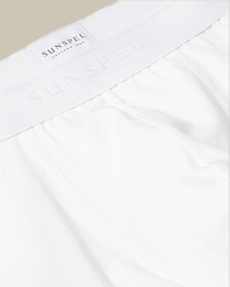 White Stretch Cotton Trunks Twinpack