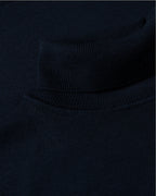 Navy Extra Fine Merino Roll Neck