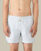 Sky Blue & White Fine Stripe Swim Shorts
