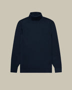 Navy Extra Fine Merino Roll Neck