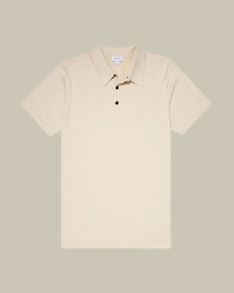Sea Island Cotton Knit Polo Undyed