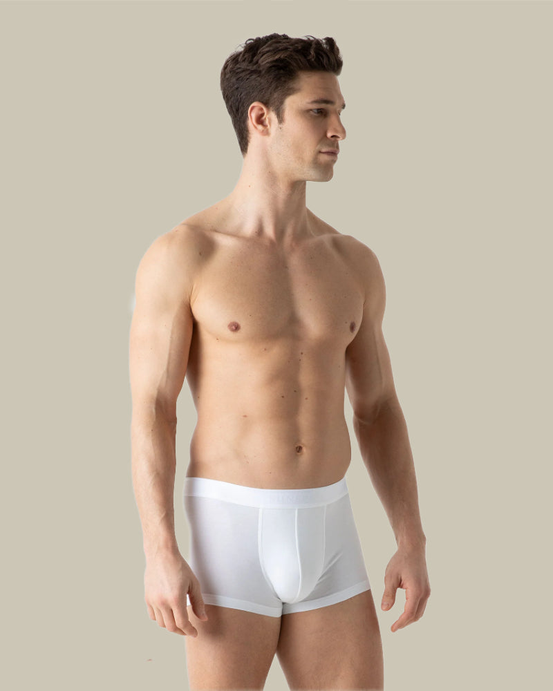 White Stretch Cotton Trunks Twinpack